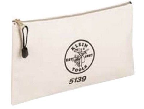 Klein 5139 7-1/2&#034; x 12&#034;, White Canvas Zipper Bag