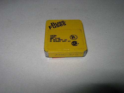 Box of 5 Bussmann Fuses, AGC-3/8, New