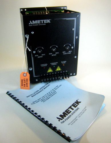 Ametek model shpf1 hdr power supply, 240 vac, 60 a, command signal 0-10 vdc for sale
