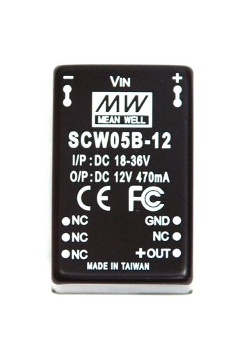 10p SCW05B-12 DC to DC Converter Vin=24V Vout=12V Iout=470mA P=5.6W Mean Well MW