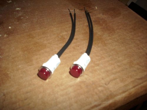 (2) cml 1050c1 red 1/2&#034; high hat 120vac panel mount indicator lamp 22 awg x 4&#034; for sale