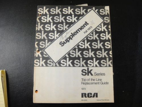 1973 rca sk series guide supplement for sale