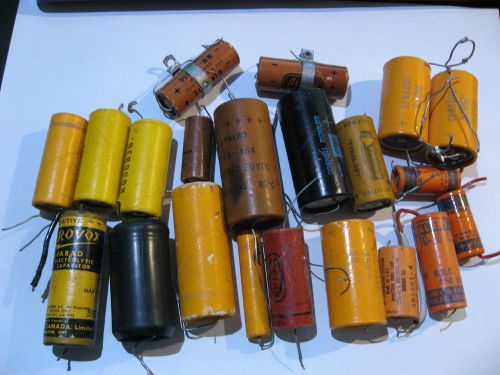 Lot of Assorted Dry Electrolytic Tube Equipment Capacitors - VINTAGE Pulls