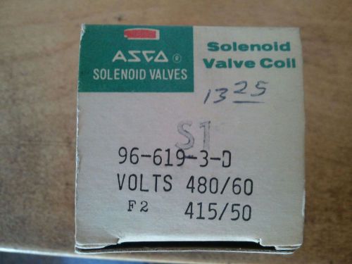 New asco  96-619-3-d solenoid valve coil 966193d 480/60 415/50 red hat for sale