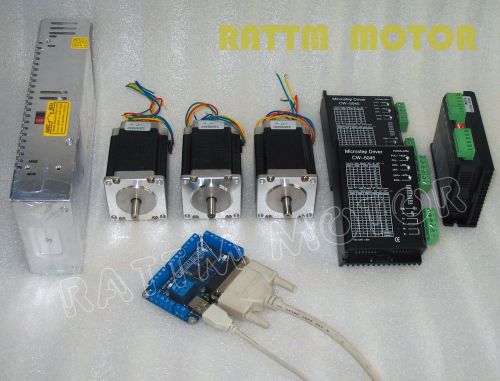 3axis cnc controller kit nema23 cnc stepper motor 76mm 3a 270oz-in &amp;driver&amp;power for sale