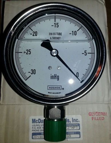 Mcdaniel controls inc. vacuum gage, 1/2 inch npt, ab 40401, 30vac-0 inhg noshok for sale