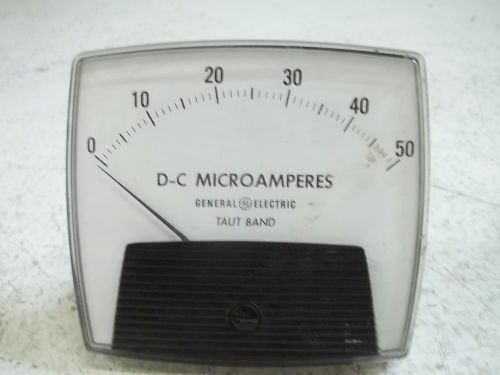 General electric 50-173111 panel meter 0-50 dc micro ampers *used* for sale