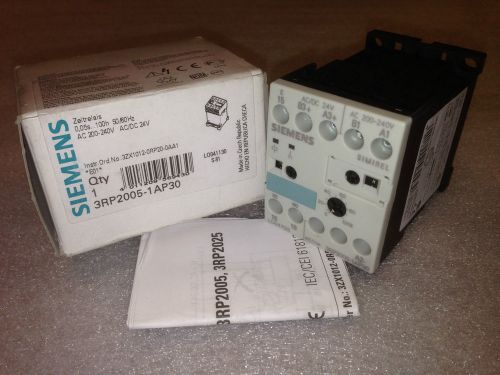 NEW SIEMENS 3RP2005-1AP30 SOLID STATE TIME DELAY RELAY MULTI-FUNCTION 250VAC 1kA