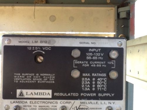Nemic Lambda Power Supply, # LM B12, Used, Warranty