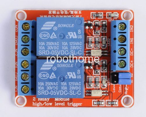 5V 2-Channel Relay Module with Optocoupler H/L Level Triger output new