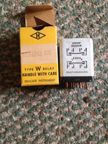 New hart type w relay, wu012a3-190  ga 3514-1 nos w box for sale