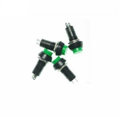 5 x NO 2 Pin SPST 3A 125VAC Momentary 12mm Hole Push Button Switch Green