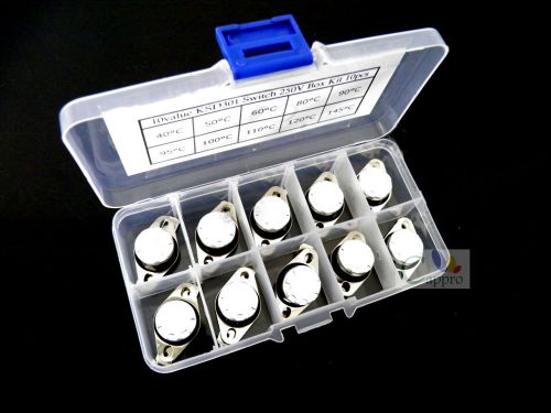 10value ksd301 switch 10pcs 10a 250v n.c. temperature switch box kit 17 for sale