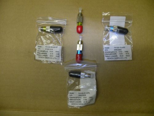 Fc fiber optic attenuators single mode 2)10db, 2)5db, and 1)1db plug for sale