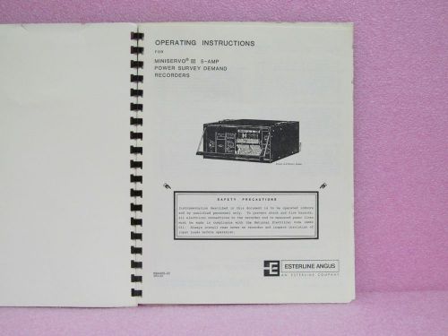 Esterline - Angus Manual MS411B/MS413B Miniservo III Recorders Operating Instr.