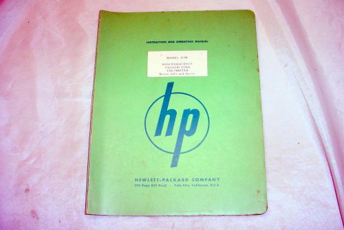 Hewlett Packard HP 410B VTVM Operating &amp; Service Manual 2601 &amp; above