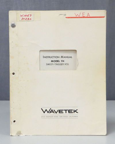 Wavetek Model 114 Sweep/Trigger VCG Instruction Manual
