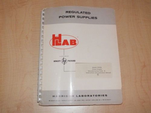 Harrison 6202 power supply manual for sale