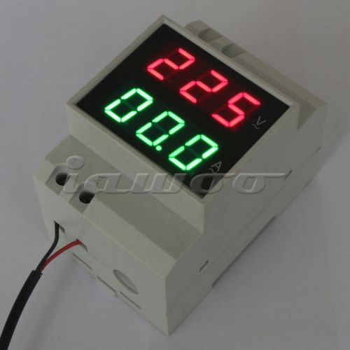 Ac 80-300v digital voltmeter ammeter din rail ampere voltage meter 220v for sale