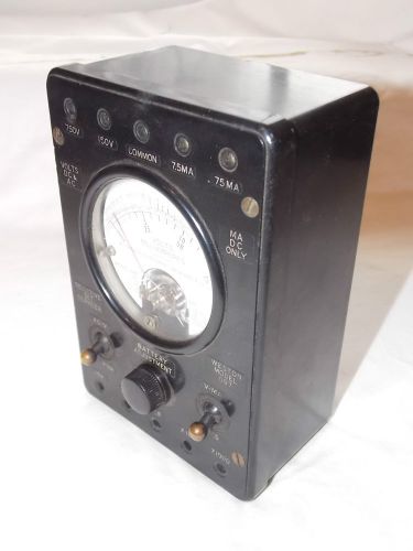 Antique Weston Electrical Volt Meter Model 697, 1930s Multimeter in Leather Case