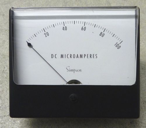 Simpson Vintage Meter  DC Microamperes Made in USA D.C.