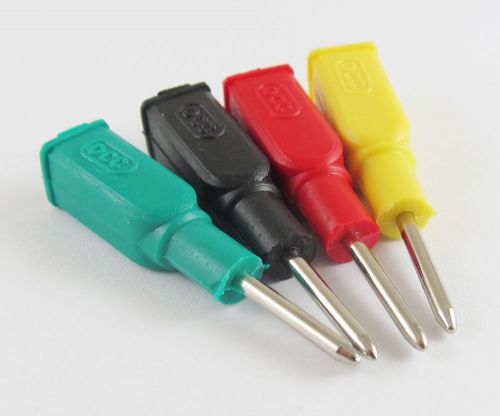 1set 4 colors dcc copper 4mm banana female jack to 2mm pin tip head test probes for sale