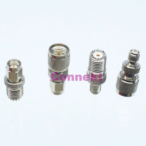 4pcs/set mini UHF miniUHF &amp; SMA kit male plug female jack RF adapter connector