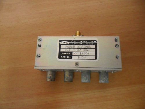 Ael / elisra rf power divider splitter 1.5-30 mhz mw12362 4 ports bnc  sma for sale