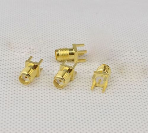 100pcs Gold SMA female plug center solder PCB clip Mount RF connectors plug