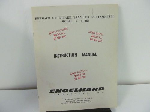 Hermach-Engelhard 30081 Transfer Voltammeter Instruction Manual w/schematics