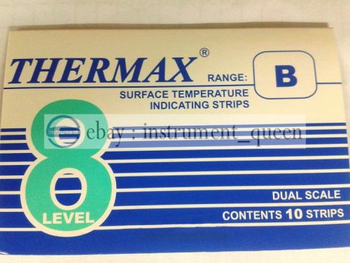 Tmc 10 strips thermax temperature label 8 level range b 71-110°c/160-230°f for sale