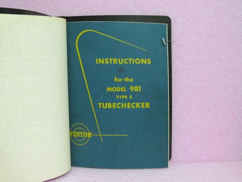 Weston Manual 981 Type 3 Tubechecker Instruction Manual w/Schematic (9/55)