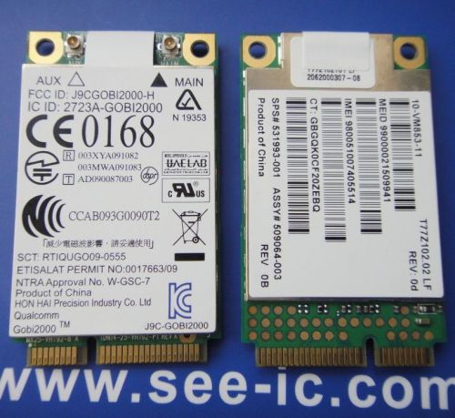 NEW  HP UN2420 3G Card GOBI2000 WIFI Module Mini PCIE WWAN EVDO EDGE WCDMA