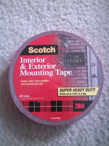 NEW Scotch 3M Interior &amp; Exterior Mounting Tape Super Heavy Duty 4011-Long