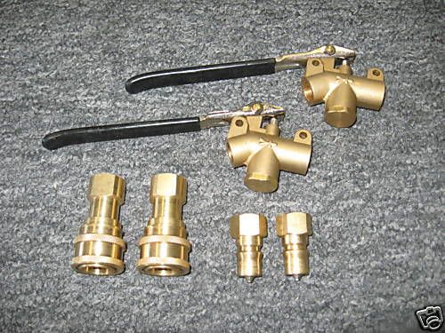 2 sets of qd&#039;s w/ s/s tips and brass angle valve combo for sale