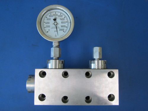 Aqua-dyne d19033-10 305-145 assembly w/ mcdaniel 0-20000 psi pressure gauge for sale