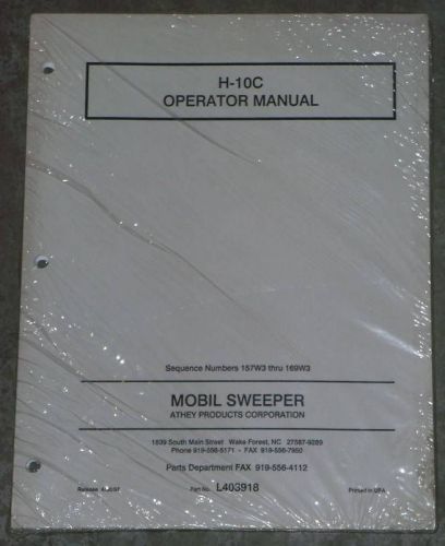 Mobil H10C Street Sweeper Operator&#039;s Manual, NEW