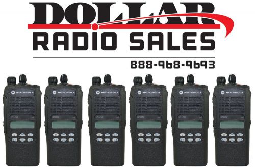 6 lot used ht1250 uhf 128ch uhf 450-527mhz handheld radio aah25sdf9aa5an for sale