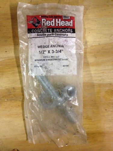 Redhead concrete wedge anchor 1/2&#034;x3 3/4&#034; for sale