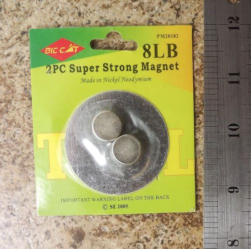 Two piece Super Strong 1/2&#034; x 3/16&#034; Neodymium (8Lbs) Rare Earth Magnets Brand Ne