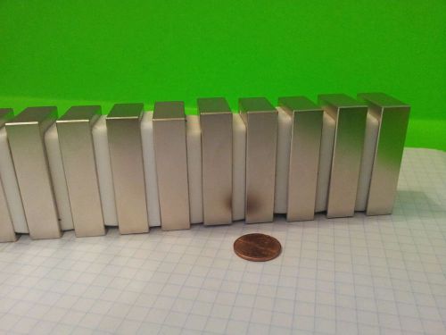 3 Neodymium N52 block magnets.  2&#034; x 1&#034; x 1/2&#034; ! Super Strong Rare Earth Magnets