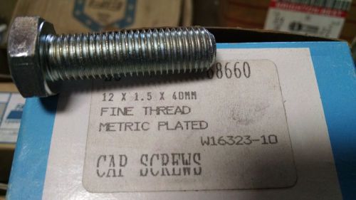 X5 pieces - metric m12-1.5 x 40 hex head cap screw 8.8 full thread zinc plated for sale