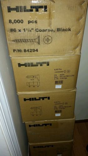 Hilti drywall screws  6 x 1-1/4&#034;  Black coarse. 8000 pices. 28.6 lbs