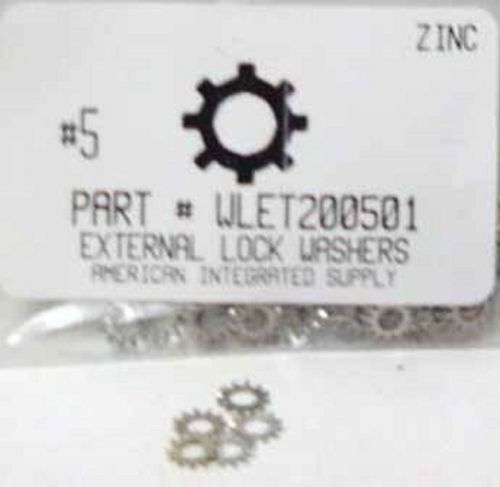 #5 external tooth lock washers steel zinc plated (100) for sale