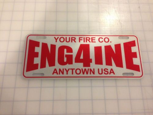 Firefighter Vanity License Plate 4x10 Reflective Fire Half Plate Style 2
