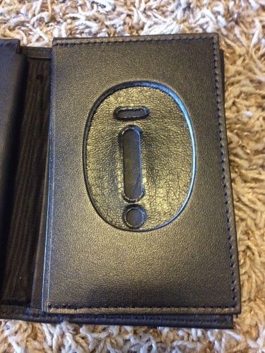 Black Strong Leather Badge Wallet