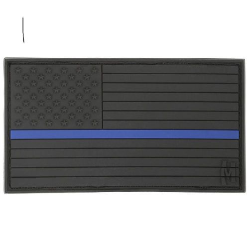 Maxpedition USA POLICE THIN BLUE LINE Flag Rubber PVC Velcro Patch LARGE