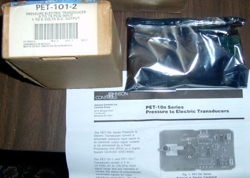 new Johnson Controls PET-101-2 Pressure Electric Transducer