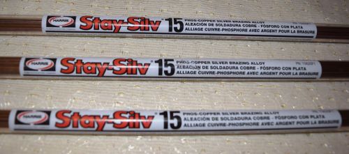 3 1LB PACKAGES HARRIS STAY-SILV 15% SILVER BRAZING RODS 28 PER LB 84 STKS TOTAL