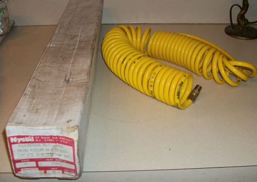 New in box nycoil 1/4&#034; 30 ft polyurethane recoil hose swivel fitting both ends for sale